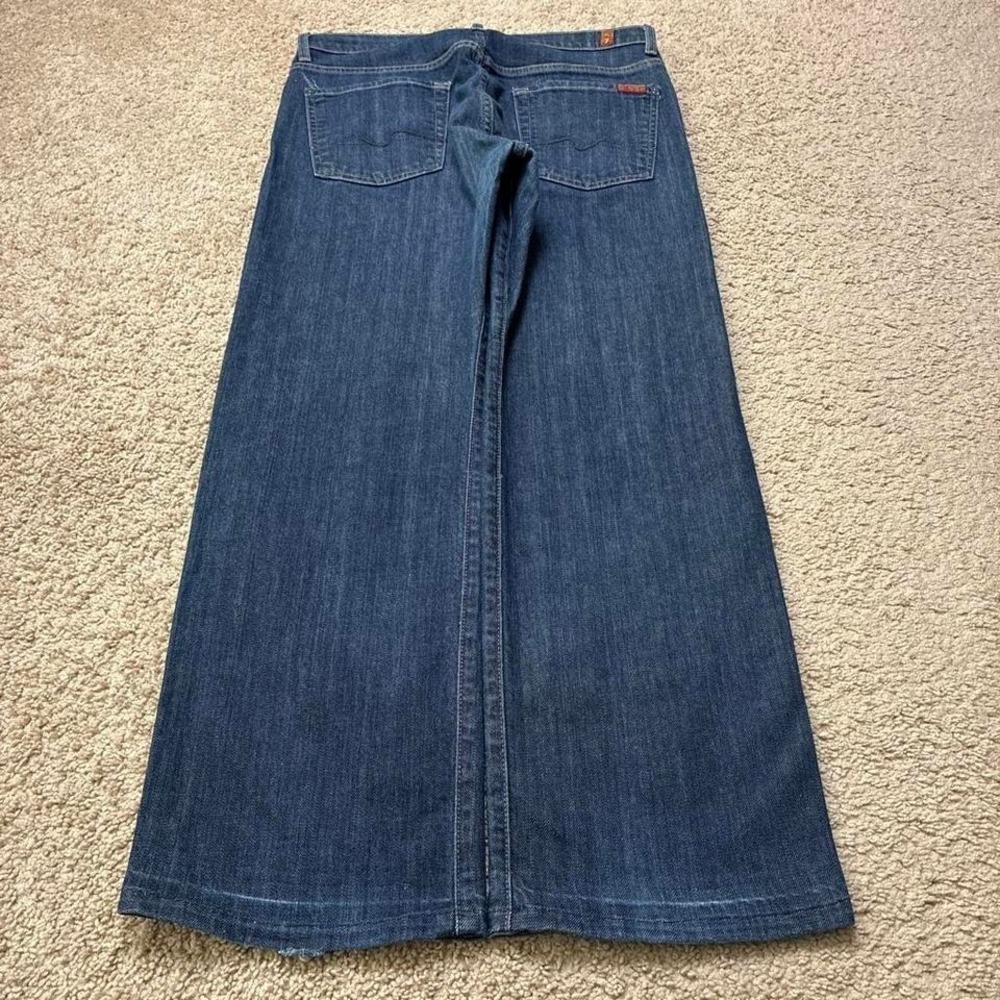 7 For All Mankind Relaxed Fit Dark Wash Blue Stretch Jeans Size 32 Baggy
